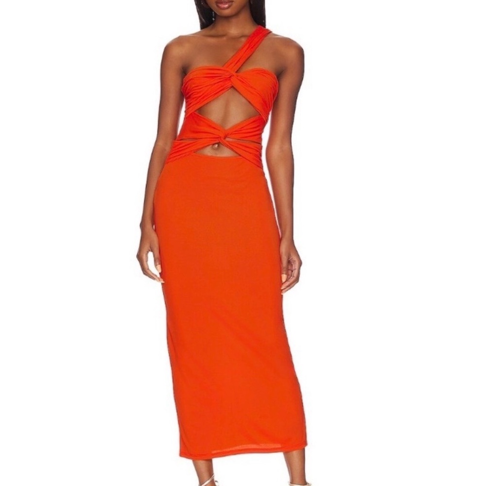 Ronny Kobo Collection One-Shoulder Red Dress